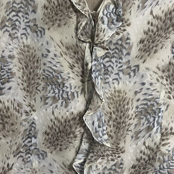 Allison Taylor 100% Silk Shirt Women's Medium Brown Blouse Top Career - Picture 3 of 7